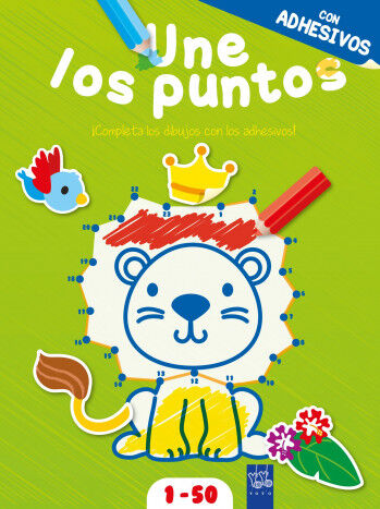 Une los puntos con adhesivos. Verde