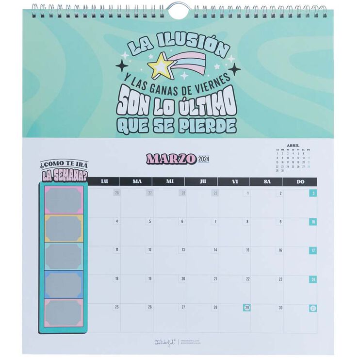 Calendario pared Mr. Wonderful 2024 cas Rasca Allá Vamos