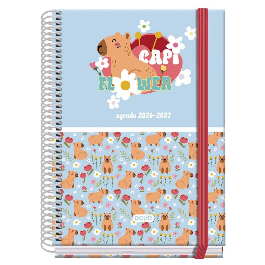 Agenda Escolar Dohe Espiral A5 sem/vista castellano 2026-2027 Capi Flower