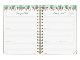 Agenda Finocam Marta BGE Semana Vista Horizontal 2027 Castellano Azul