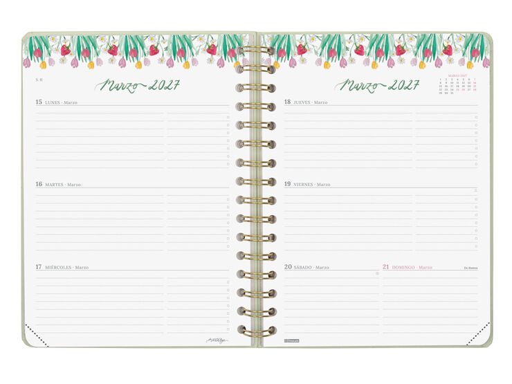 Agenda Finocam Marta BGE Semana Vista Horizontal 2027 Castellano Azul