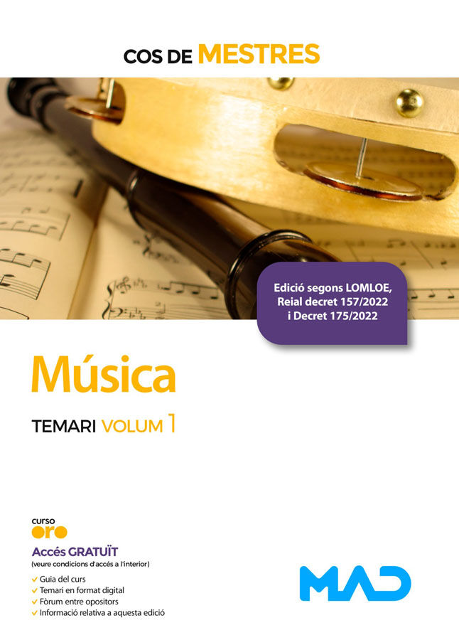 Cos de Mestres. M&uacute;sica. Temari volum 1