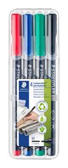 Retolador permanent Staedtler Lumocolor punta M 4 colors