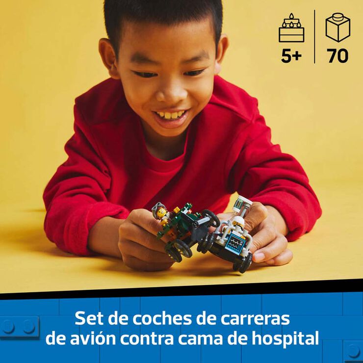 LEGO® LEGO City Pack de Cotxes de Carreres: Avió vs. Llit d’Hospital 60459