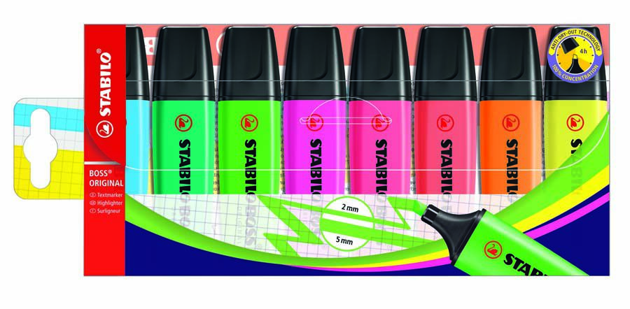 Marcador fluorescente Stabilo Boss 8 colores