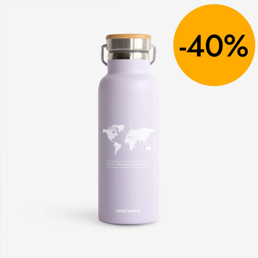 Botella termo Miss Wood lila