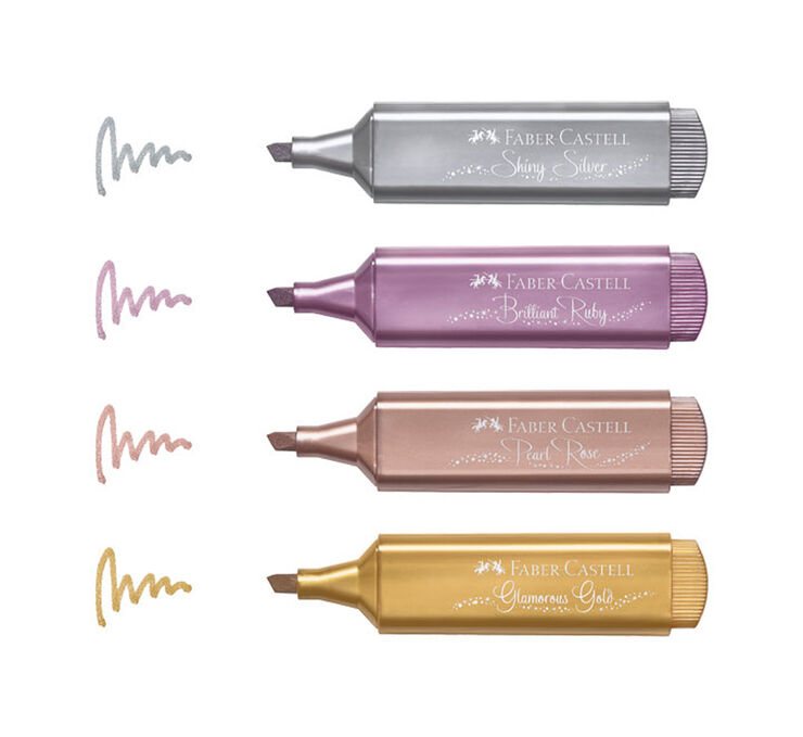 Marcadores Metal Faber-Castell Texliner 4 colores