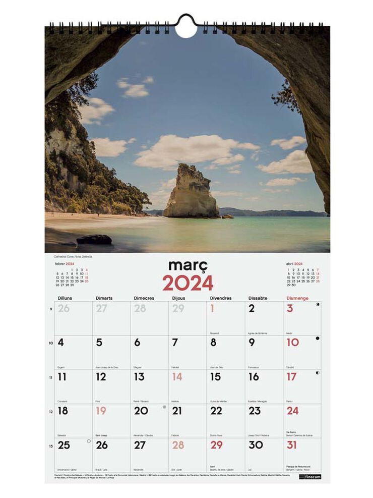 Calendari paret Finocam Esp.25X40 2024 Pais.Parad.cat