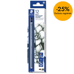 L&aacute;pices Graphite Mars Lumograph H 12u