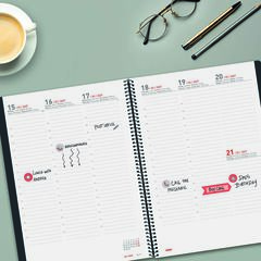Agenda Finocam 16M Ikon E40 Sem/Vista Vertical Multiling&uuml;e 2026-27 Negro