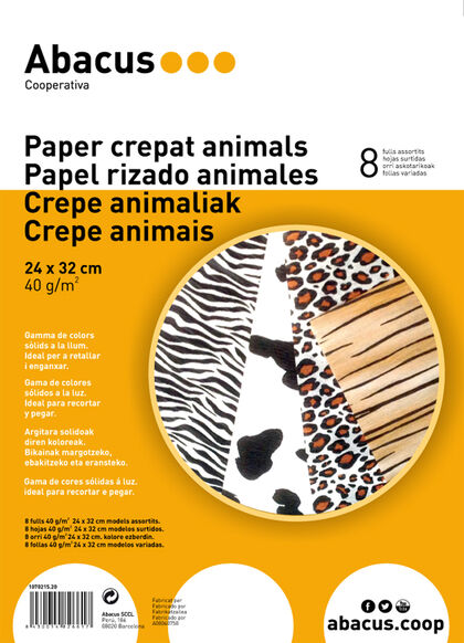 Bossa Paper Crespó Animals Abacus 24x32 cm 8 fulls