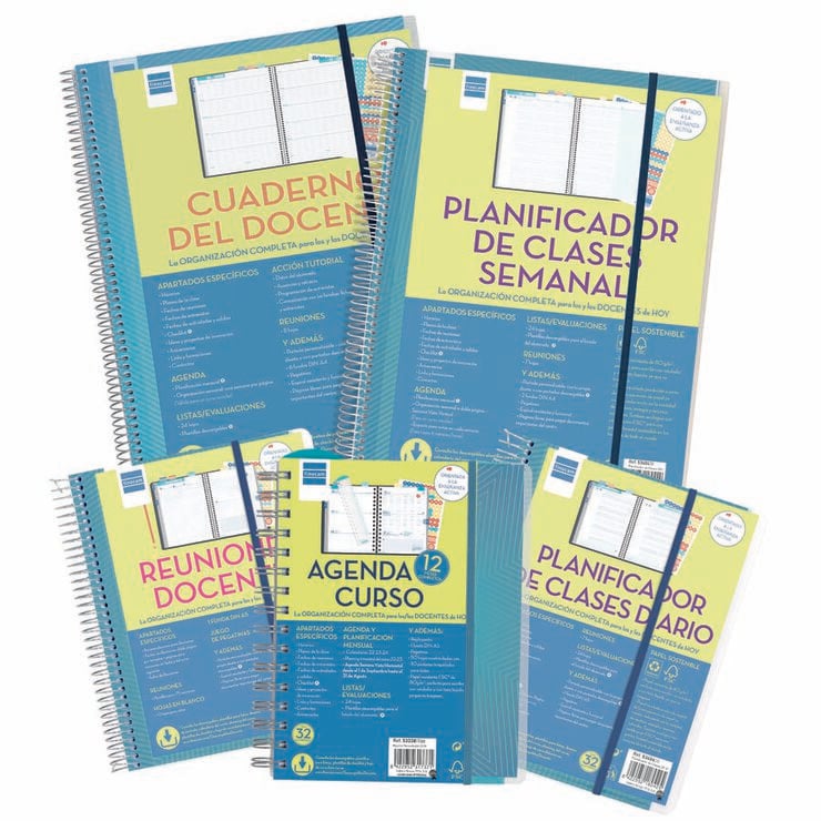 Agenda Professor Personal | 1/4 Setmana Vista, Castell&agrave; (2026-2027) &ndash; Blau