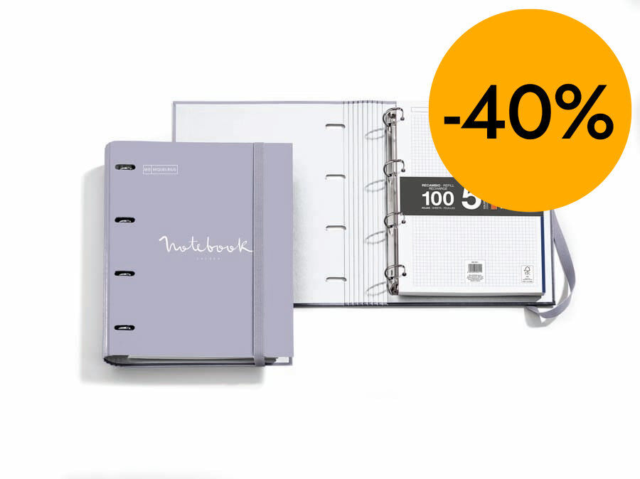 Carpebloc Emotions Miquelrius amb recanvi A4 4 anelles gris