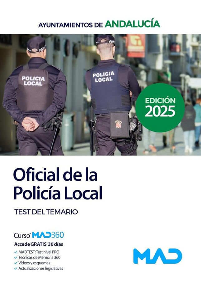 Oficial de la Polic&iacute;a Local de Andaluc&iacute;a. Test del Temario General