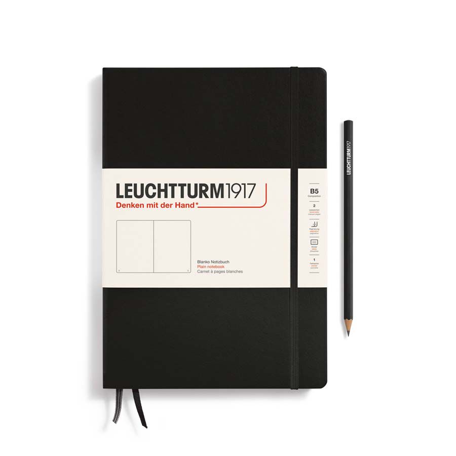 Libreta Leuchtturm B5 tapa dura liso negro