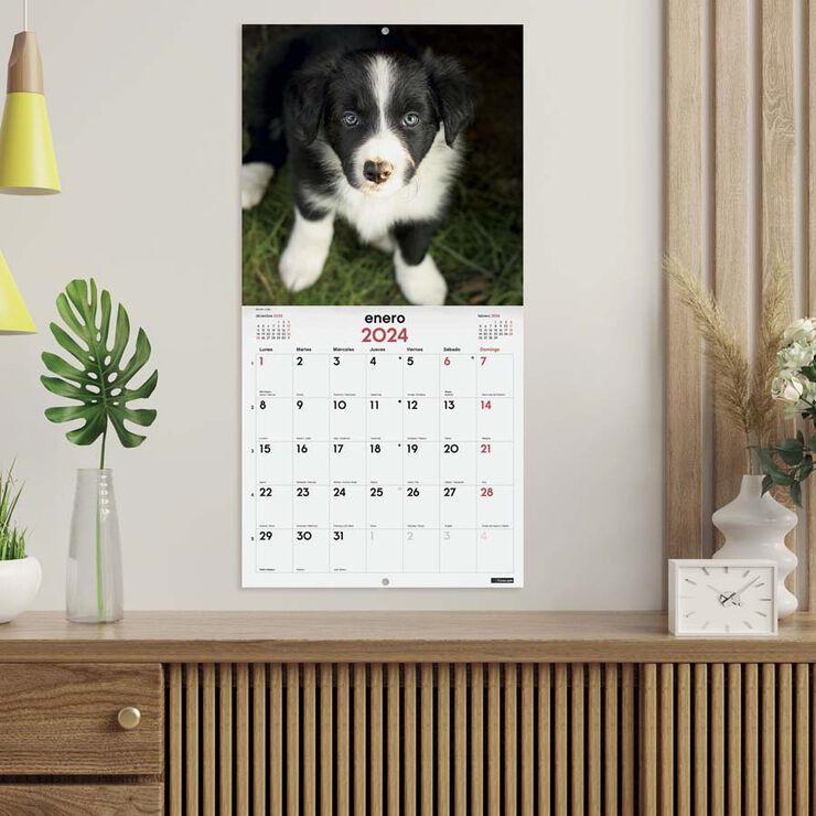 Calendario pared Finocam 30X30 2024 Cachorros cas