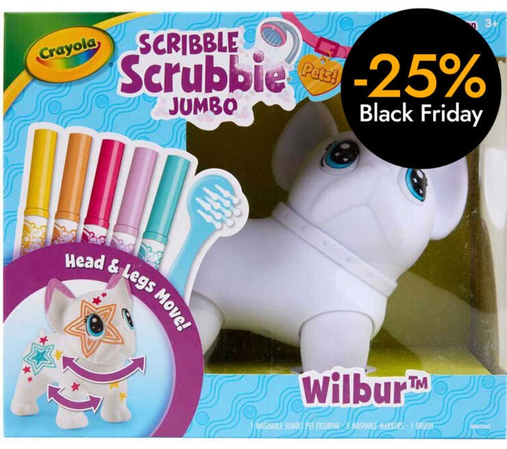 Washimals Mascota Gegant Scribble Scrubbie - El gran Wilbur