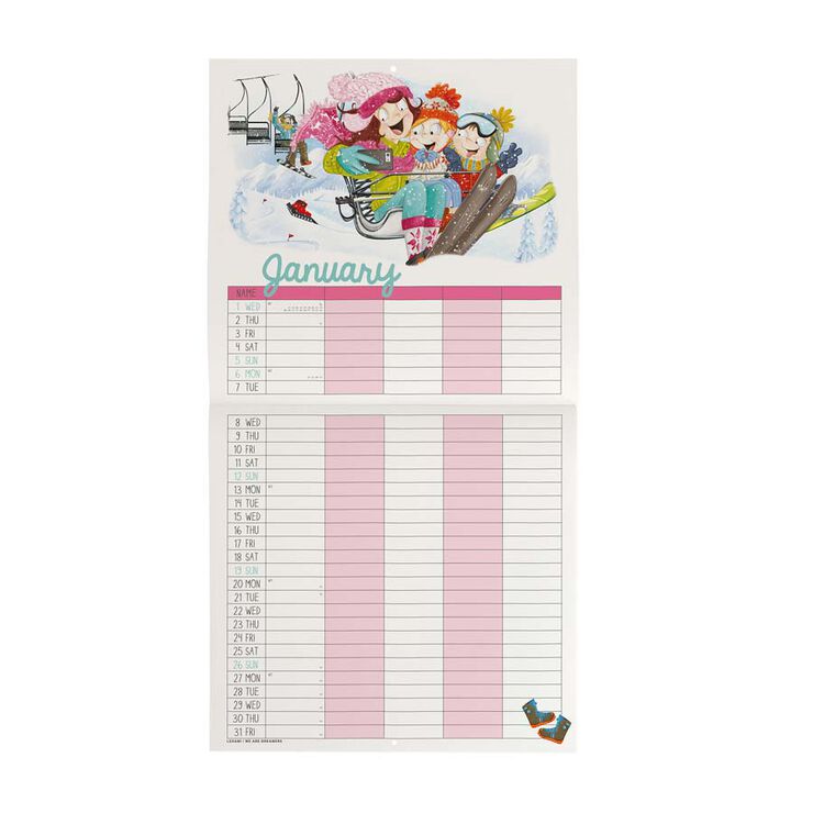 Calendario Pared Legami m/vista 2025 Super Mum