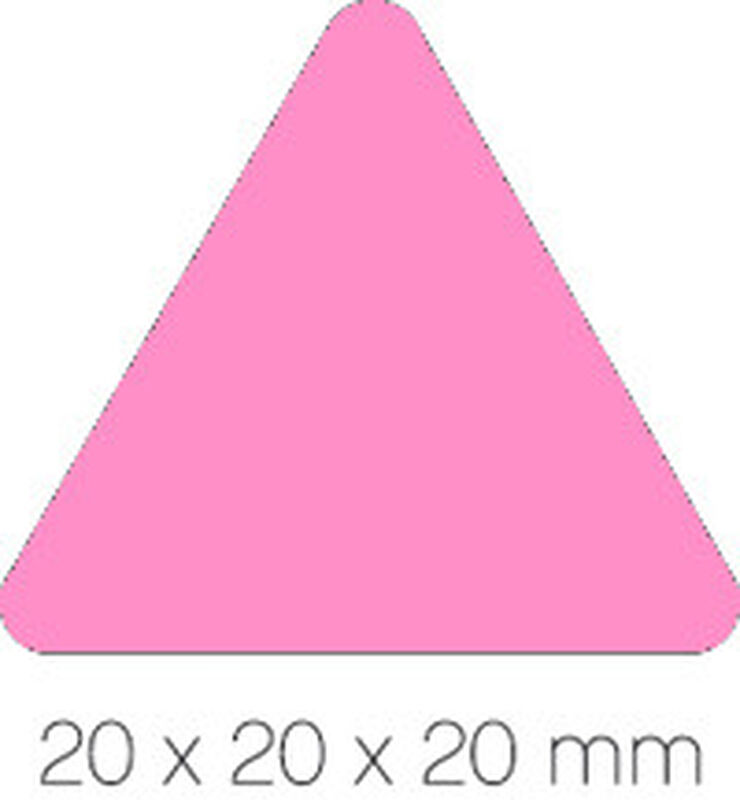Gomets Triangle gran 20mm rotlle rosa