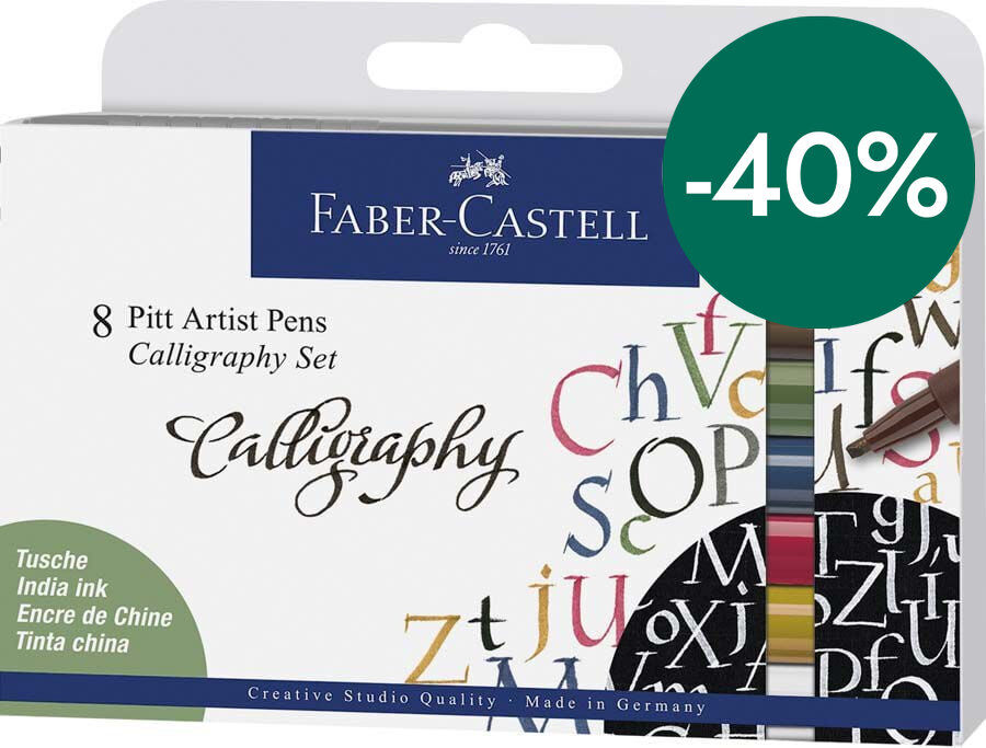 Retoladors Pitt Calligraphy 8 colors