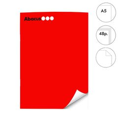 Libreta grapada Abacus A5 48 hojas liso rojo