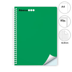 Libreta espiral Abacus A4 80 hojas 4x4mm verde