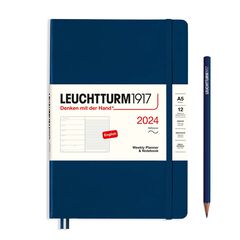 Agenda Leuchtturm A5 sem/vista 2024 tb medium blau marí