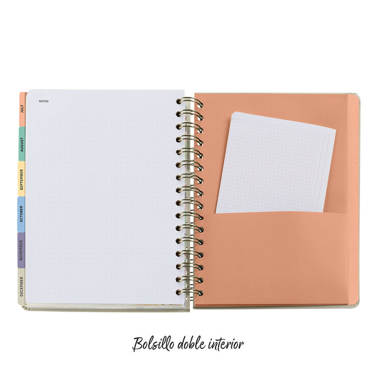 Agenda Miquelrius Plus Wire-O Setmana Vista Multiling&uuml;e 2027 Liberty Taupe