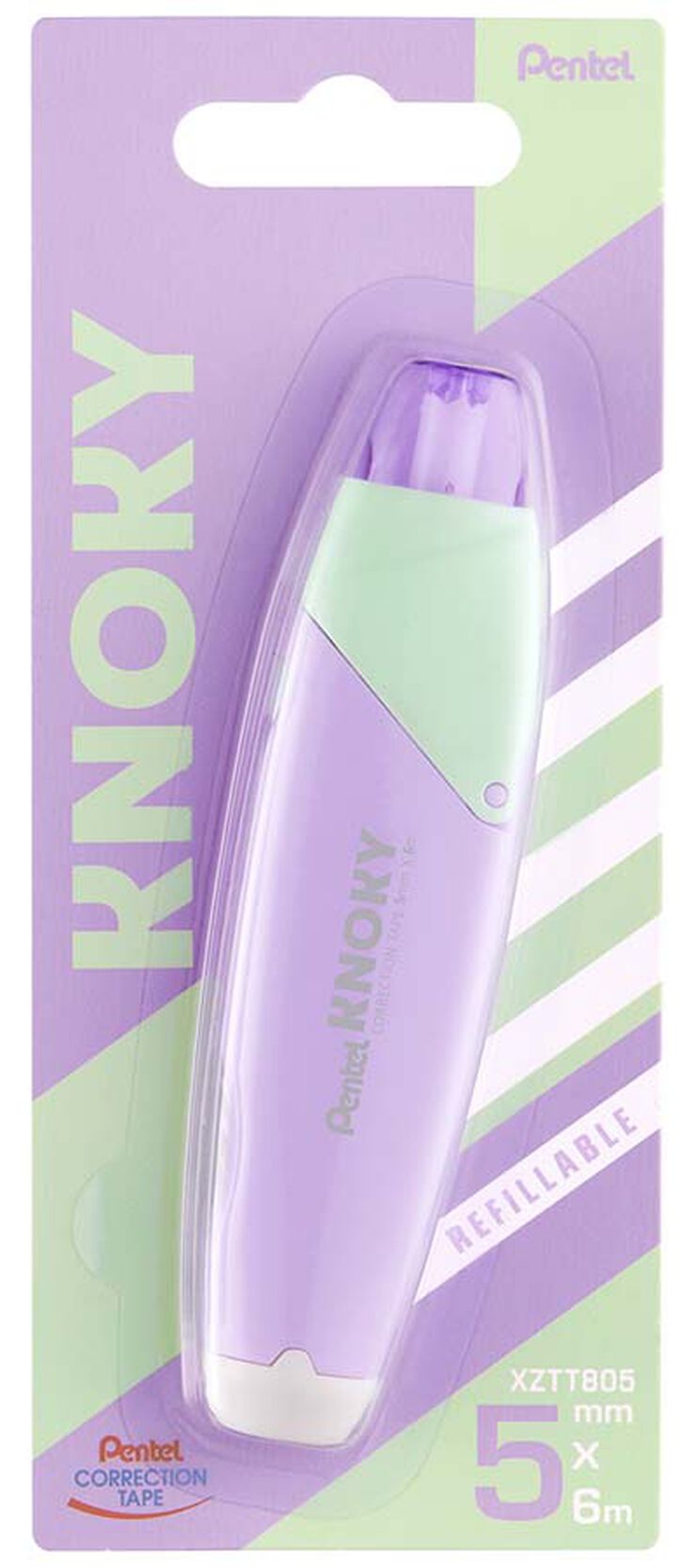 Cinta Correctora Pentel Knoky Lila