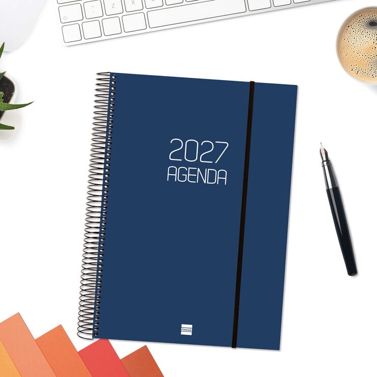Agenda Finocam Opaque D&iacute;a P&aacute;gina 2027 Catal&aacute;n Azul