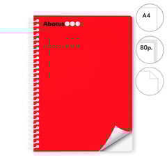 Libreta espiral Abacus A4 80 hojas liso rojo