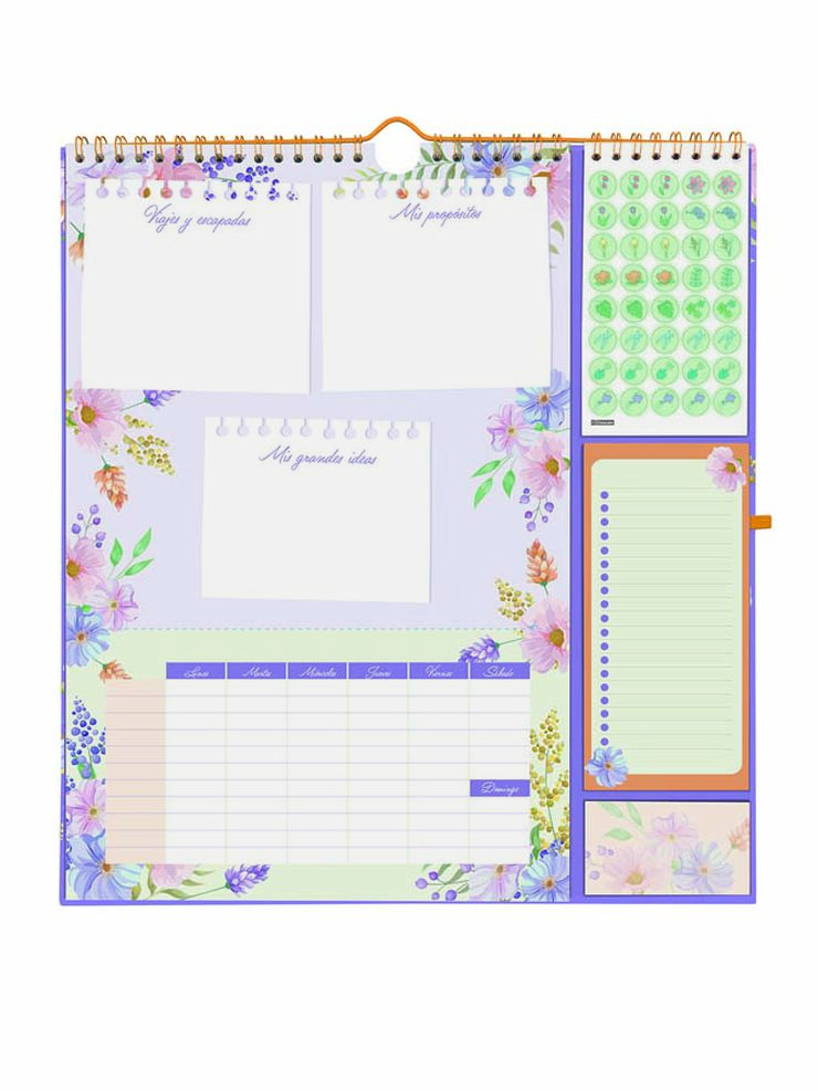 Calendario Pared Finocam 16M Plus Castellano 2026-27 Frases