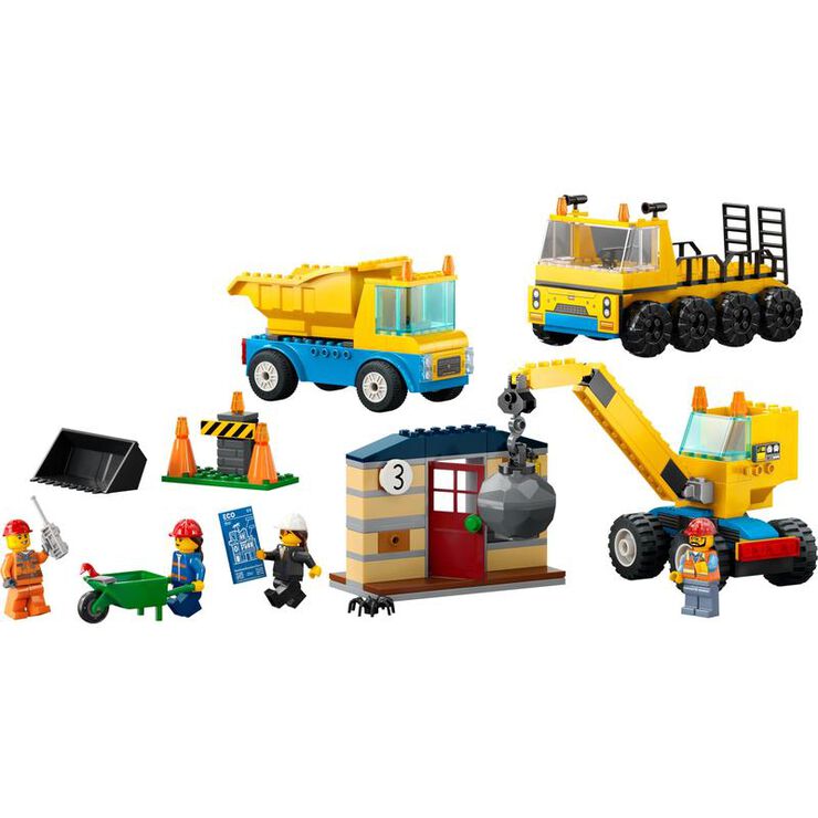 LEGO® City Camiones de Construcción y Grúa con Bola de Demolición 60391