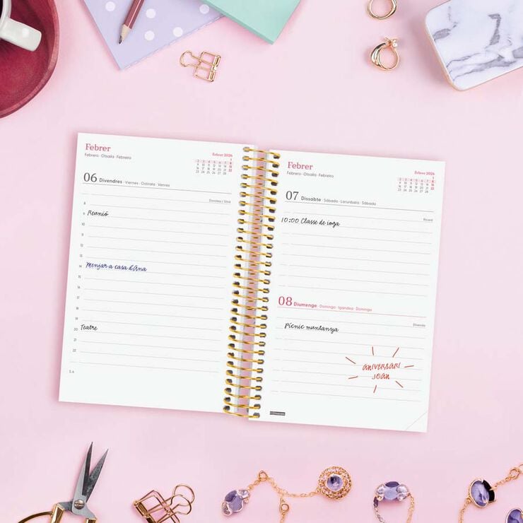 Agenda Finocam Design Collection E5 día/pág cat 2026 Goldy