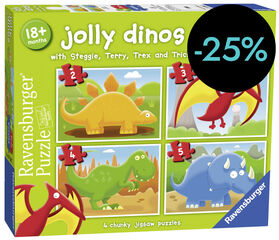 Puzle 2-3-4-5 piezas Dinosaurios 4U