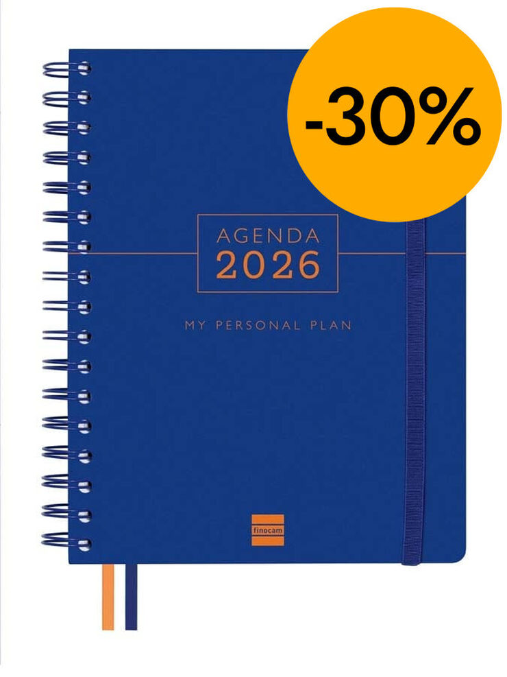 Agenda Finocam 16 meses Tempus 1/4 sem/vista vertical cas 2025-26 azul