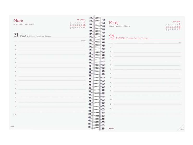 Agenda Finocam Design Collection E10 día/pág cat 2026 Imposible