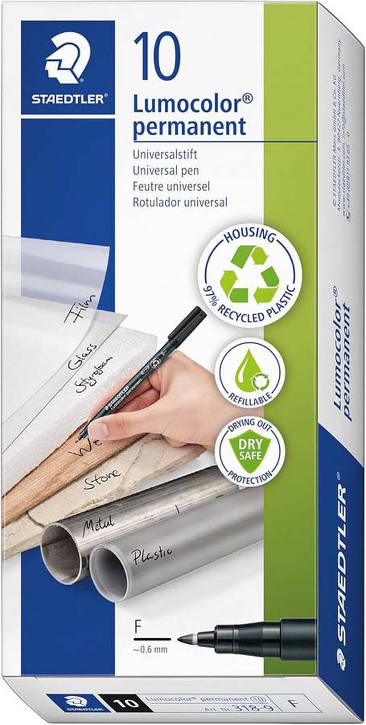 Rotulador permanente Staedtler Lumocolor punta F rojo