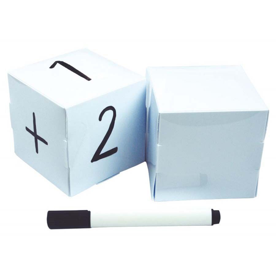 Dado en blanco con rotulador