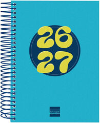 Agenda Escolar Cool | 1/8 Dia per P&agrave;gina, Castell&agrave; (2026-2027) &ndash; Blau