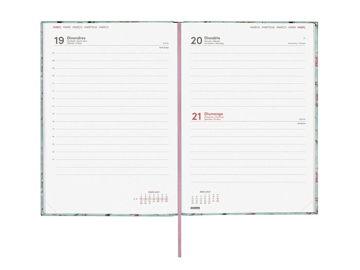 Agenda Finocam Porto D&iacute;a P&aacute;gina 2027 Catal&aacute;n Bot&aacute;nico