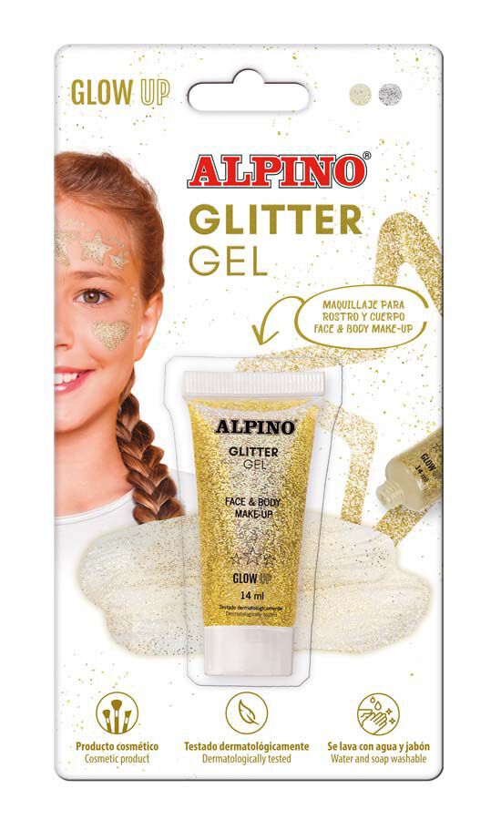 Maquillaje Gel Brillante met&aacute;lico Glitter Alpino oro