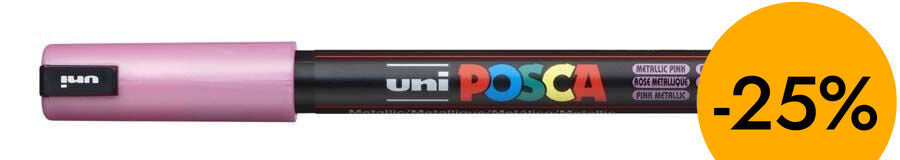 Retolador Posca PC-1MR 0,7mm rosa metall