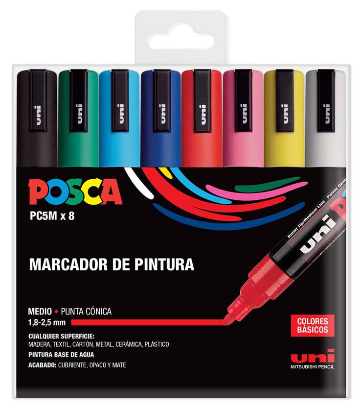 Marcadors Posca PC-5M basic 8 colors