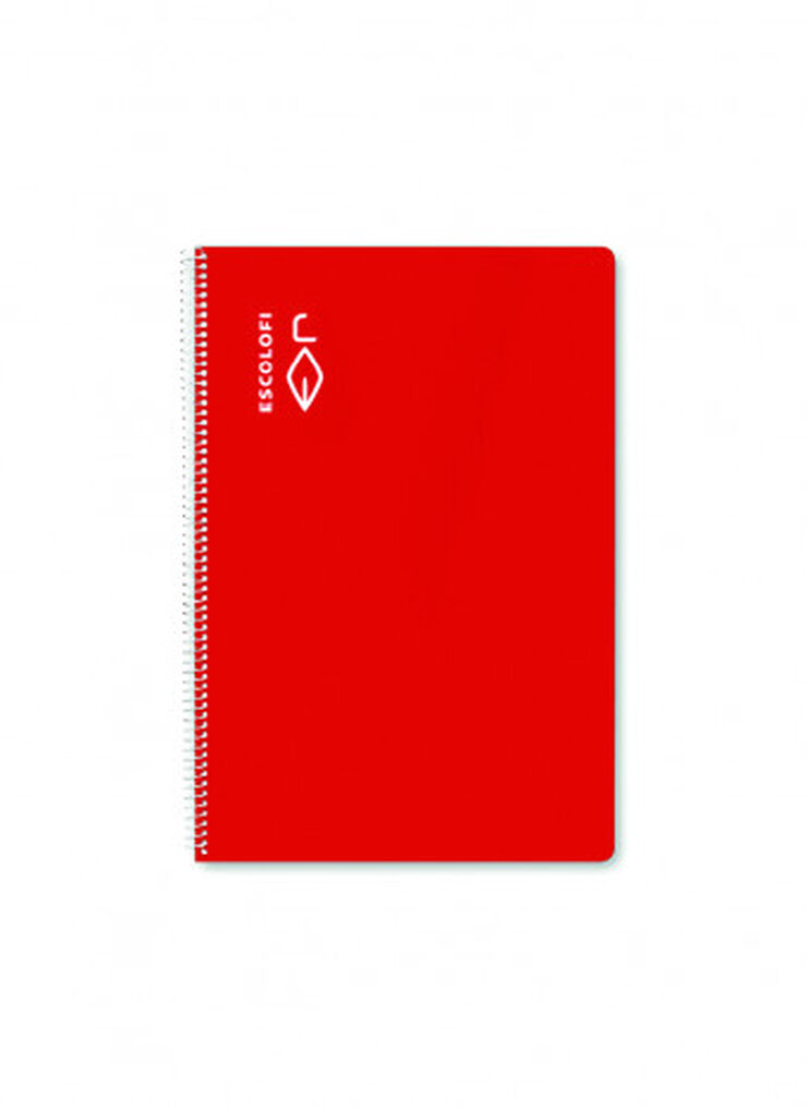 Libreta A5 espiral 5x5 100 hojas Escolofi Rojo