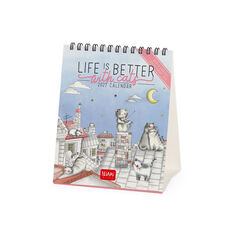 Calendario Legami 12x14,5 Sobremesa Sketchy Cats Multiling&uuml;e 2027