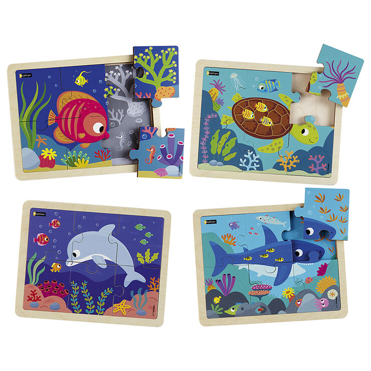 Los Animales De Mar - Lot De 4 Puzzles