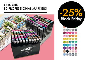 Estuche 80 Rotuladores profesionales Roymart Artist