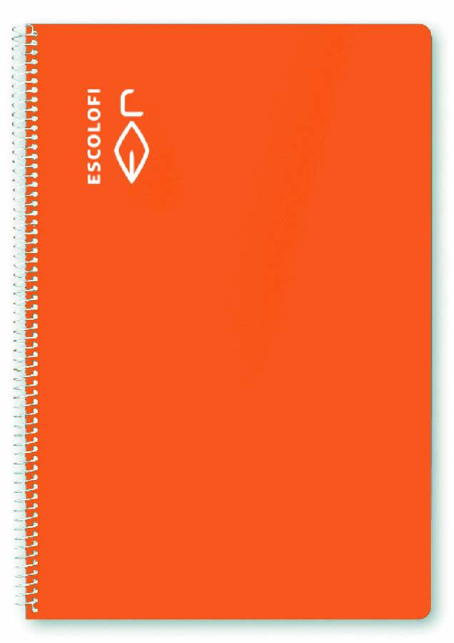 Libreta espiral Escolofi A4 80 hojas 4x4mm margen naranja