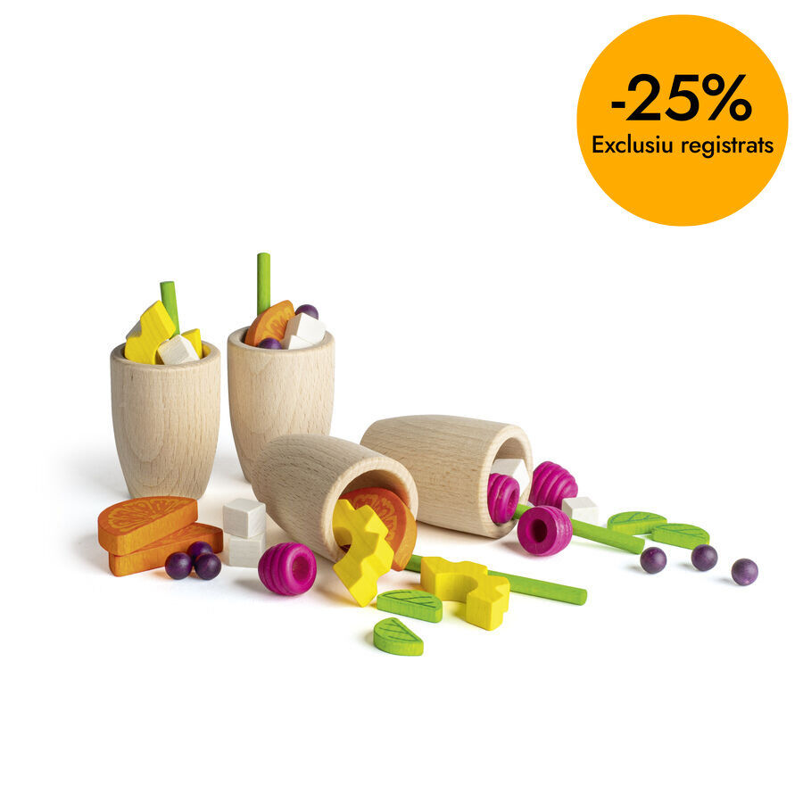 Vasos y productos Limonada Madera